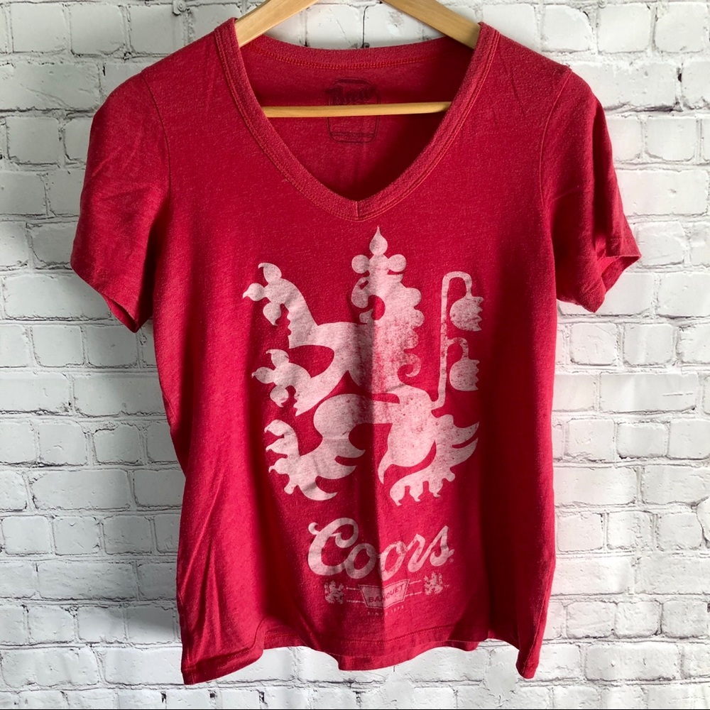 COORS BREWERY Distresses Logo Tee Shirt Size Large